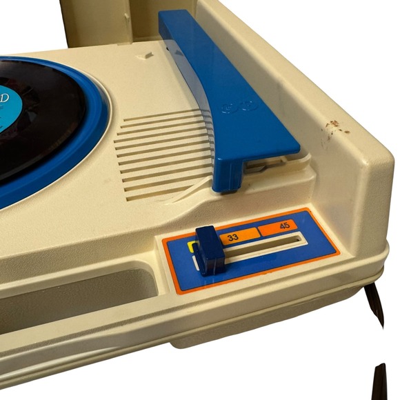 Vtg 1978 Fisher Price Blue 825 Kids Record Player Phonograph Turntable Gremlins - Picture 3 of 8